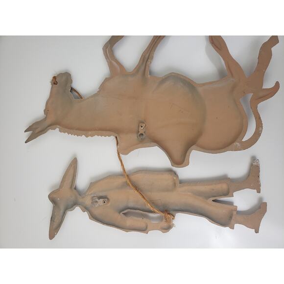 Home Interior Cast Iron Southwest Man Sombrero Donkey Folk Art Mexican Burro - Picture 6 of 8